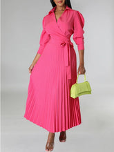 Indiebeautie Solid Pleated Shirt Dress